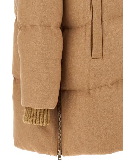 Herno A-shape Puffer Jackets Beige In Brown
