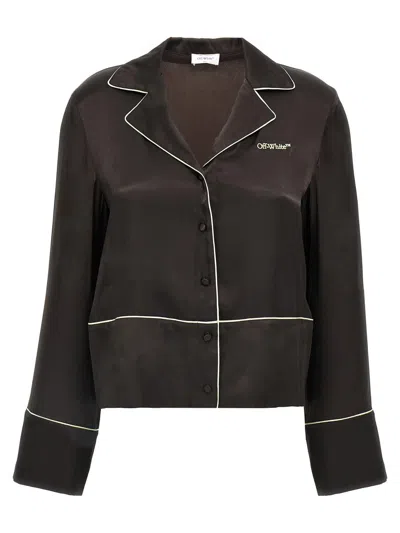 Off-white Off White Pajama Shirt In Brown