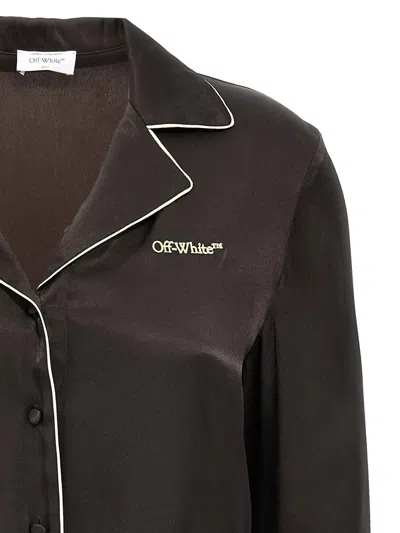 Off-white Off White Pajama Shirt In Brown