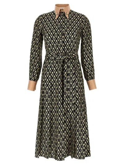 Valentino Este\n\nmidi Twill Dress With All The In Black