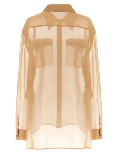 Alberta Ferretti Chiffon Shirt In Brown