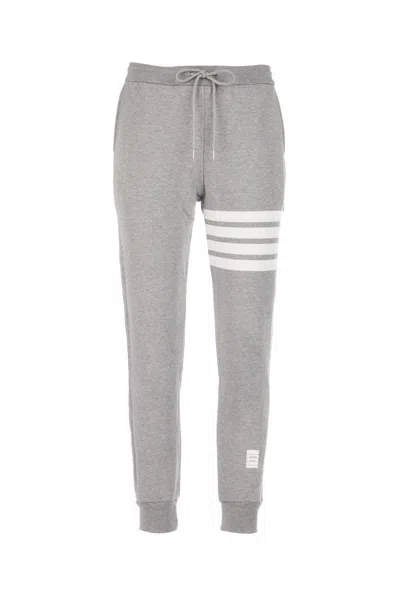 Thom Browne Light Grey Cotton 4bar Track Pants In Gray