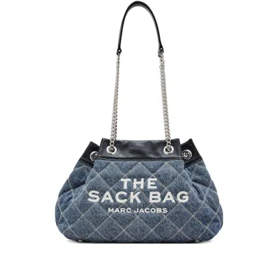 Marc Jacobs The Chain Sack Large Cotton Shoulder Bag In Blue