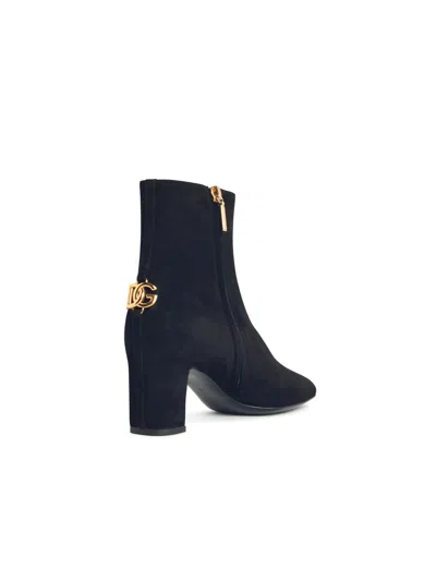 Dolce & Gabbana Suede Ankle Boot In Blue