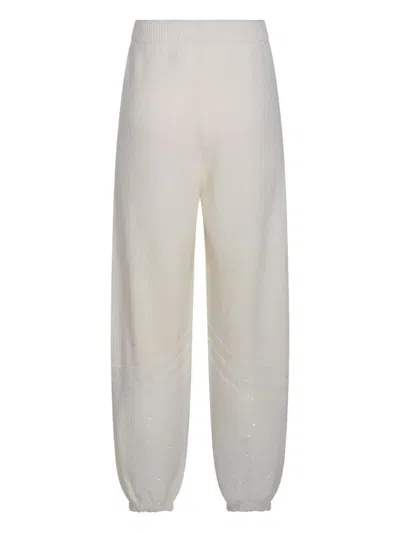 Fabiana Filippi Relaxed Trousers With Glitter And Cuffs In Neutral