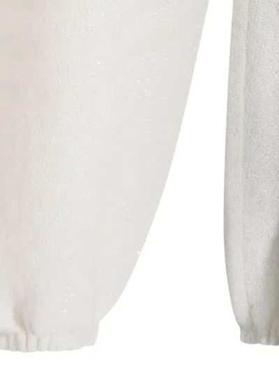 Fabiana Filippi Relaxed Trousers With Glitter And Cuffs In Neutral