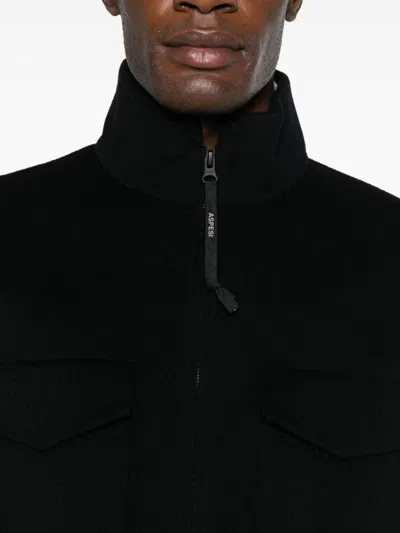 Aspesi Pocketed Zipped Single-breasted Coat In Black
