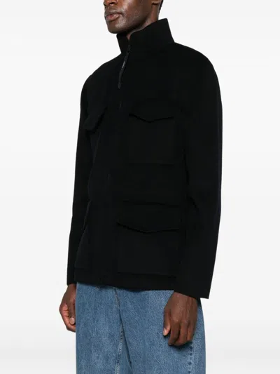 Aspesi Pocketed Zipped Single-breasted Coat In Black
