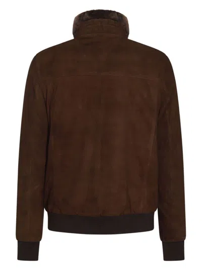 Moorer Jacket Cleros-p1 In Brown