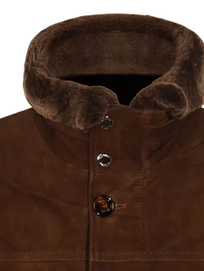 Moorer Jacket Cleros-p1 In Brown