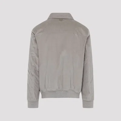 Canali Classic Corduroy Bomber Jacket In Soft Light Grey In Gray