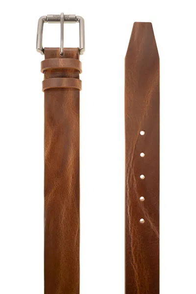 Max Mara Long Adjustable Belt Metal Buckle In Brown