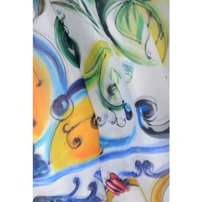 Dolce & Gabbana Silk Maiolica Dress Women In Multi