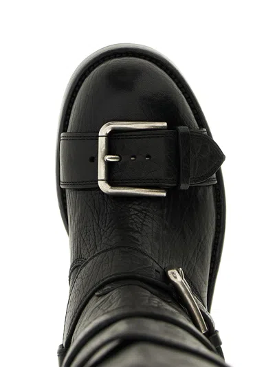 Dolce & Gabbana Bernini Buckled Crinkled-leather Over-the-knee Boots In Black
