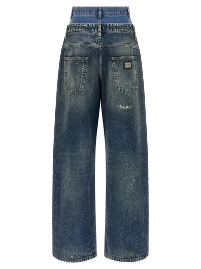 Dolce & Gabbana Wide-leg Trousers With Five Pockets And Belt Loops In Black