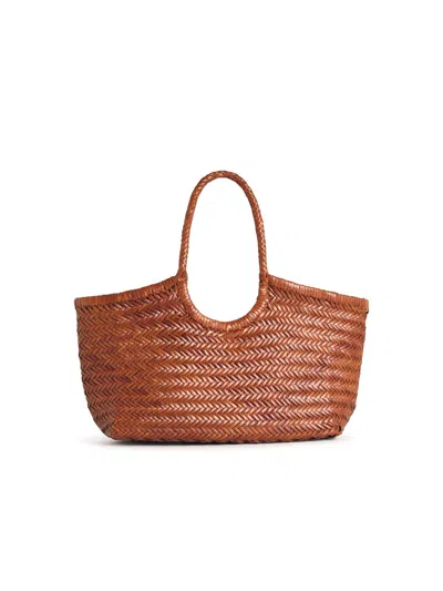 Dragon Diffusion Nantucket Big Woven Leather Tote Bag In Brown