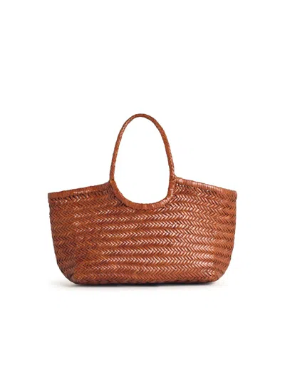 Dragon Diffusion Nantucket Big Woven Leather Tote Bag In Brown