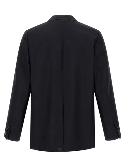 Dries Van Noten Double Breasted Wool Jacket With Notched Lapels In Black