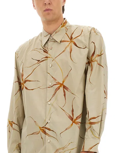 Dries Van Noten Floral Long Sleeve Tulip Print Top In Black