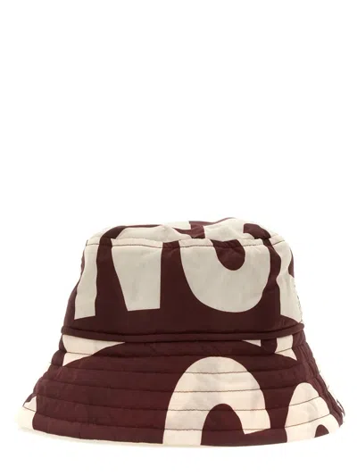 Dries Van Noten Graphic Print Wide Brim Bucket Hat In Brown