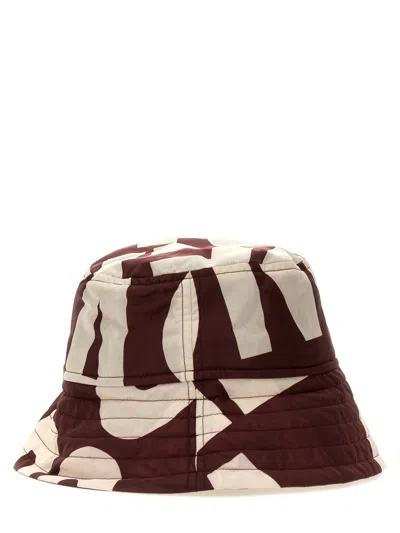 Dries Van Noten Graphic Print Wide Brim Bucket Hat In Brown