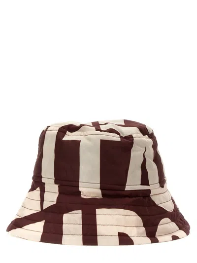 Dries Van Noten Graphic Print Wide Brim Bucket Hat In Brown