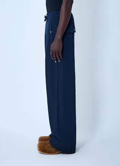 Dries Van Noten Men Drawstring Pants In Blue