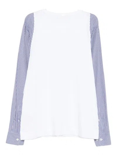 Dries Van Noten Heston Long Sleeve Striped T-shirt In White
