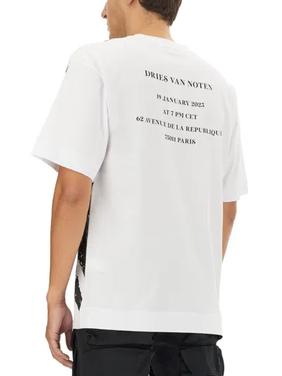 Dries Van Noten Logo Printed Crewneck T-shirt In White