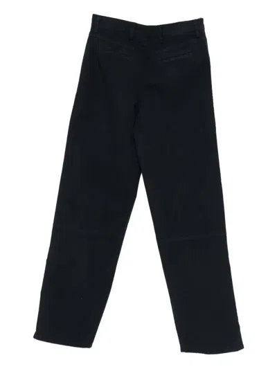 Dries Van Noten Straight Leg Trousers Double Zipper Detail In Blue