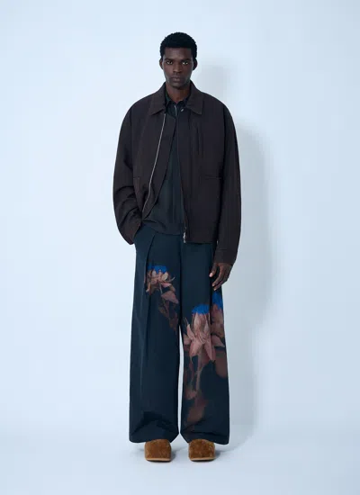 Dries Van Noten Men Printed Elasticated Pants In Blue