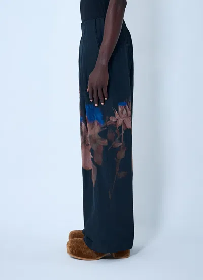 Dries Van Noten Men Printed Elasticated Pants In Blue