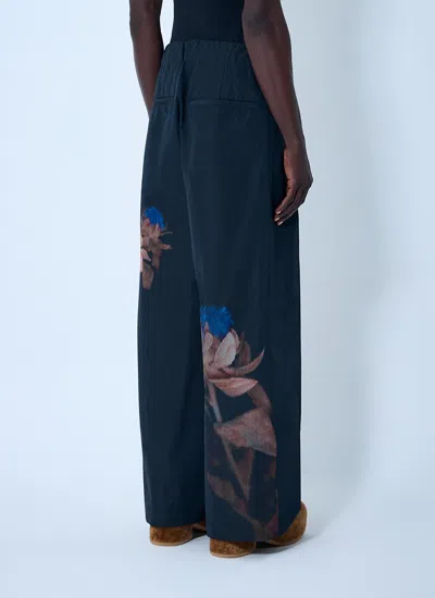 Dries Van Noten Men Printed Elasticated Pants In Blue
