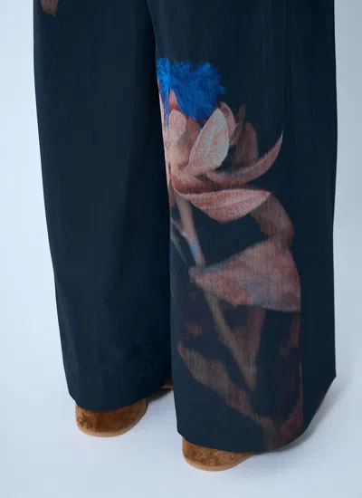 Dries Van Noten Men Printed Elasticated Pants In Blue