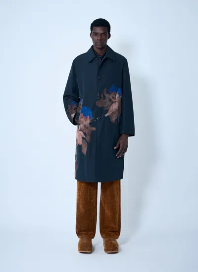 Dries Van Noten Men Rankle Printed Tailored Coat In Blue