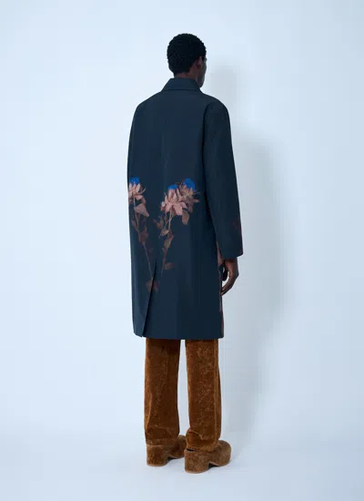 Dries Van Noten Men Rankle Printed Tailored Coat In Blue