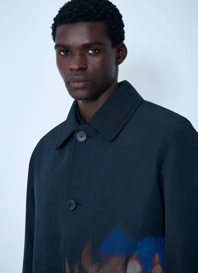 Dries Van Noten Men Rankle Printed Tailored Coat In Blue