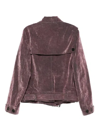 Dries Van Noten Corduroy Blazer With Belted Hem And Pockets In Brown