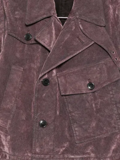 Dries Van Noten Corduroy Blazer With Belted Hem And Pockets In Brown
