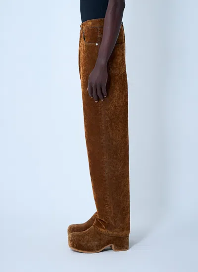 Dries Van Noten Belt Loop Casual Pants In Brown