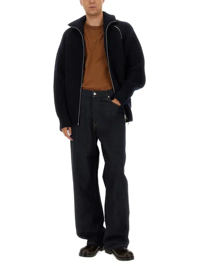 Dries Van Noten Black Wool Zip-up Cardigan In Black