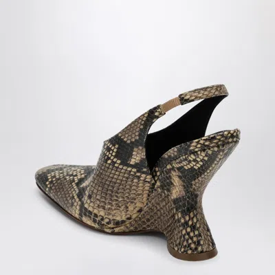 Dries Van Noten Pumps With A Wedge In Printed Leather Women In Brown