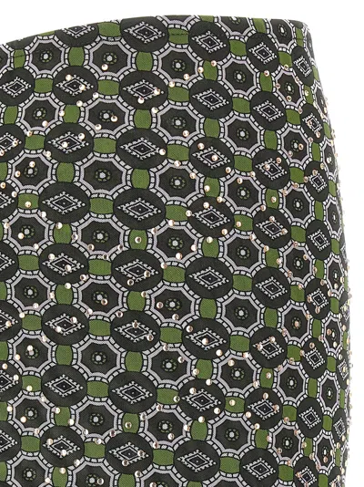 Dries Van Noten Asymmetric Skirt Featuring Geometric Design In Green