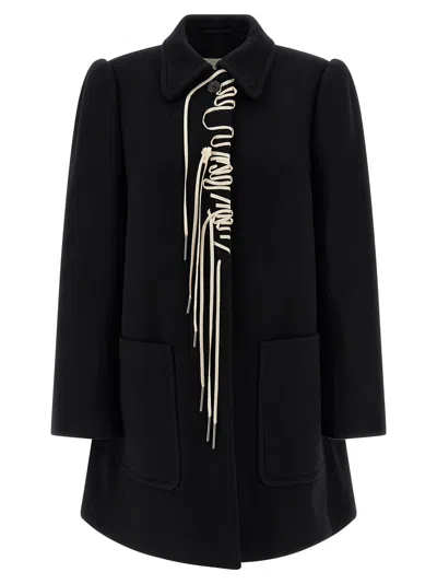 Dries Van Noten Structured White Jacket With High Shoulder Pads And Elegant Collar In Black