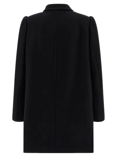 Dries Van Noten Structured White Jacket With High Shoulder Pads And Elegant Collar In Black