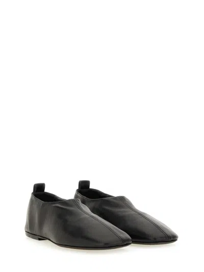 Dries Van Noten Soft Black Leather Loafers With Squared Toe In Black
