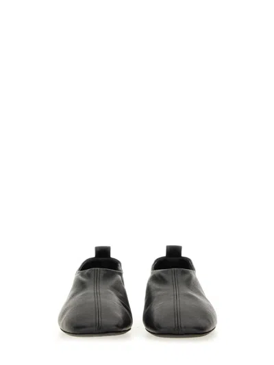 Dries Van Noten Soft Black Leather Loafers With Squared Toe In Black