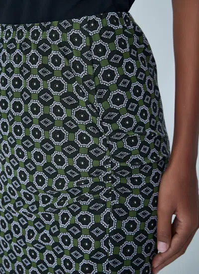 Dries Van Noten Green & Blue Transparent Mesh Midi Skirt In Blue