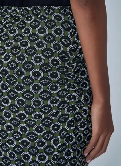 Dries Van Noten Green & Blue Transparent Mesh Midi Skirt In Blue