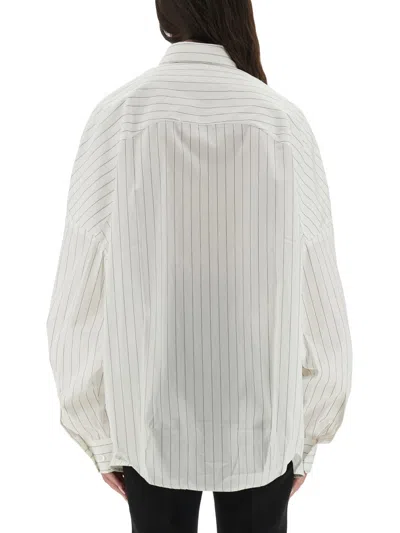 Dries Van Noten Women Oversized Striped Shirt In White